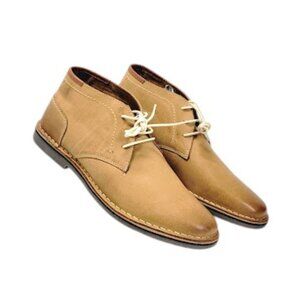 STEVE MADDEN Hestonn Men's Tan Leather Chukka Boots Lace Up Shoes Size 11.5 NWOB